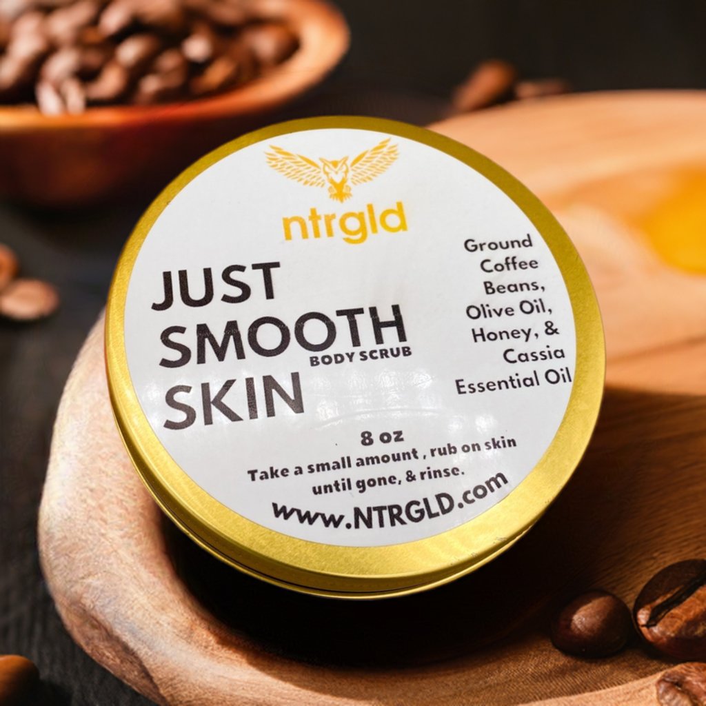 JUST SMOOTH SKIN - Reduces The Appearance Of Cellulite | NTRGLD - NETER GOLD | hair growth | eczema | dry skin | beard care | black men | black women | nightwing | oil infused wooden comb | beard growth | natural skin care | blac
