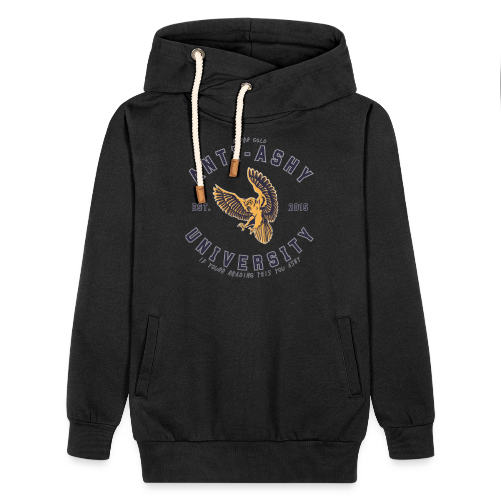 ANTI-ASHY UNIVERSITY (Blue) - Shawl Collar Hoodie - black