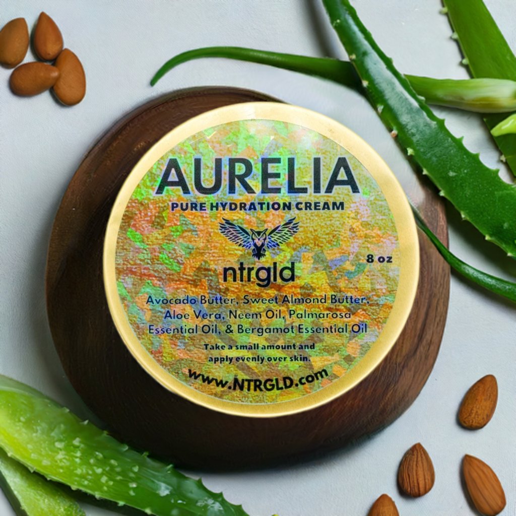 Aurelia - Pure Hydration Cream | NTRGLD - NETER GOLD | hair growth | eczema | dry skin | beard care | black men | black women | nightwing | oil infused wooden comb | beard growth | natural skin care | blac