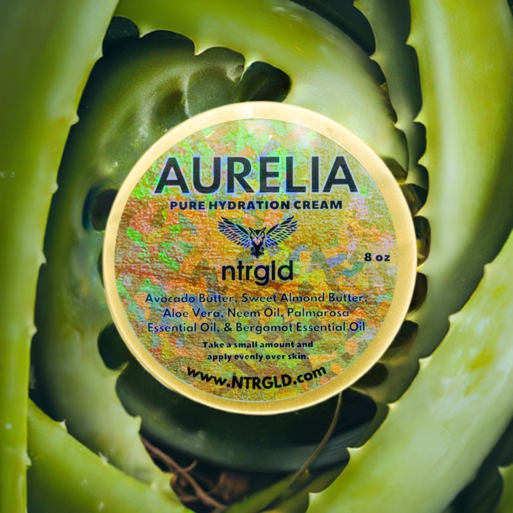 Aurelia - Pure Hydration Cream | NTRGLD - NETER GOLD | hair growth | eczema | dry skin | beard care | black men | black women | nightwing | oil infused wooden comb | beard growth | natural skin care | blac
