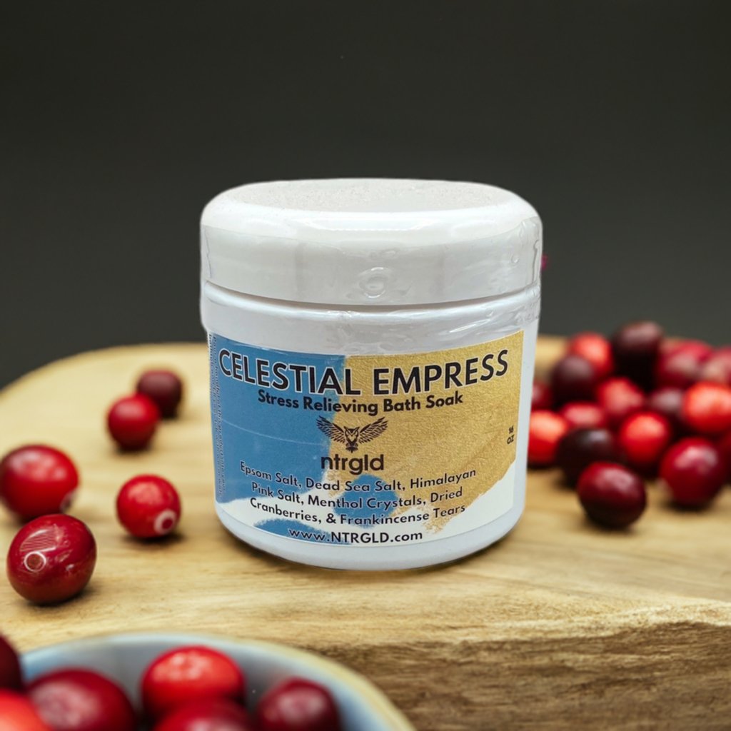 Celestial Empress - Stress Relieving Bath Soak | NTRGLD - NETER GOLD | hair growth | eczema | dry skin | beard care | black men | black women | nightwing | oil infused wooden comb | beard growth | natural skin care | blac