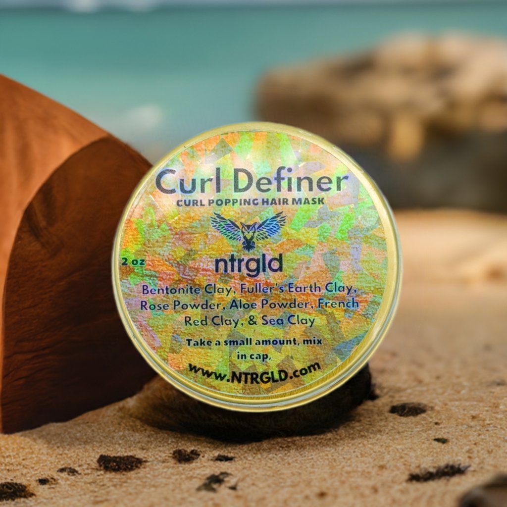 Curl Definer Hair Mask | NTRGLD - NETER GOLD | hair growth | eczema | dry skin | beard care | black men | black women | nightwing | oil infused wooden comb | beard growth | natural skin care | blac