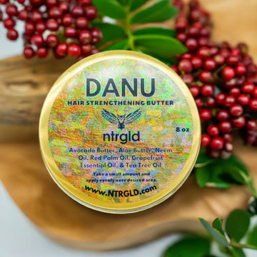 Danu - Hair Strengthening Butter | NTRGLD - NETER GOLD | hair growth | eczema | dry skin | beard care | black men | black women | nightwing | oil infused wooden comb | beard growth | natural skin care | blac