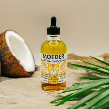 MOEDER - 24K Gold Rejuvenating Hair & Body Oil (Limited Edition) | NTRGLD - NETER GOLD | hair growth | eczema | dry skin | beard care | black men | black women | nightwing | oil infused wooden comb | beard growth | natural skin care | blac