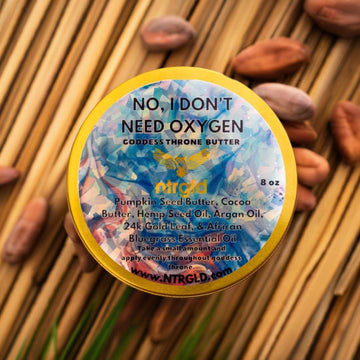 NO, I DON'T NEED OXYGEN - 24K Gold Goddess Throne Butter | NTRGLD - NETER GOLD | hair growth | eczema | dry skin | beard care | black men | black women | nightwing | oil infused wooden comb | beard growth | natural skin care | blac