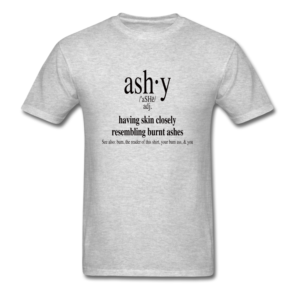 Men's T-Shirt Ashy Definition (black) - Unisex T-Shirt - Neter Gold - heather gray / S - NTRGLD