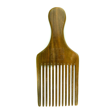 Afro Power Pick Comb - 7.5 Inches || Oil Infused Wooden Comb - Neter Gold - NTRGLD
