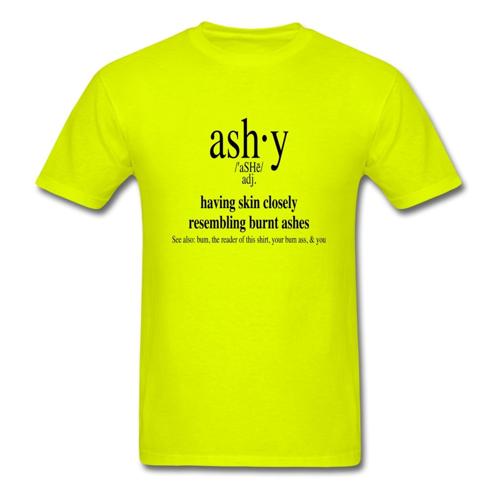 Men's T-Shirt Ashy Definition (black) - Unisex T-Shirt - Neter Gold - safety green / S - NTRGLD