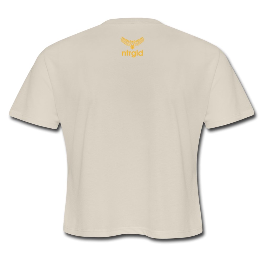 Women's Cropped T-Shirt Ashy Definition (black) - Women's Cropped T-Shirt - Neter Gold - Dust / S - NTRGLD