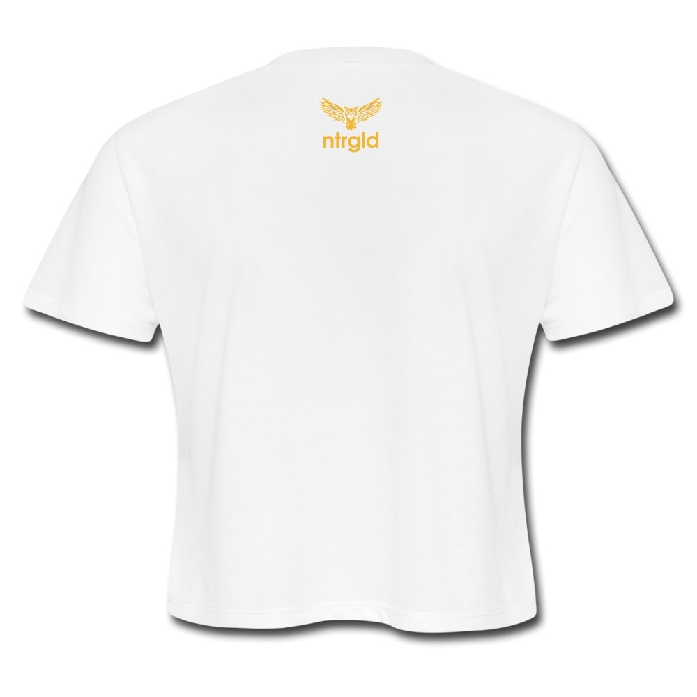 Women's Cropped T-Shirt Ashy Definition (black) - Women's Cropped T-Shirt - Neter Gold - white / S - NTRGLD