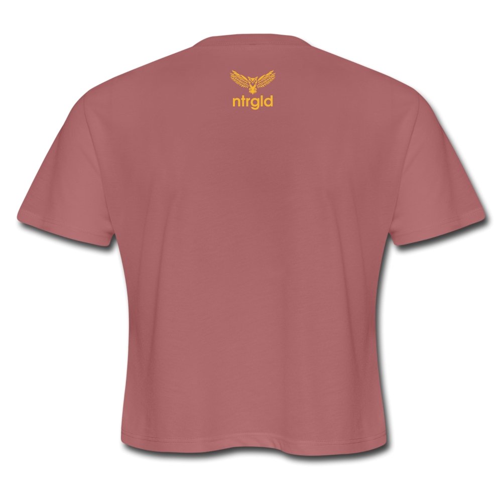 Women's Cropped T-Shirt Ashy Definition (black) - Women's Cropped T-Shirt - Neter Gold - mauve / S - NTRGLD