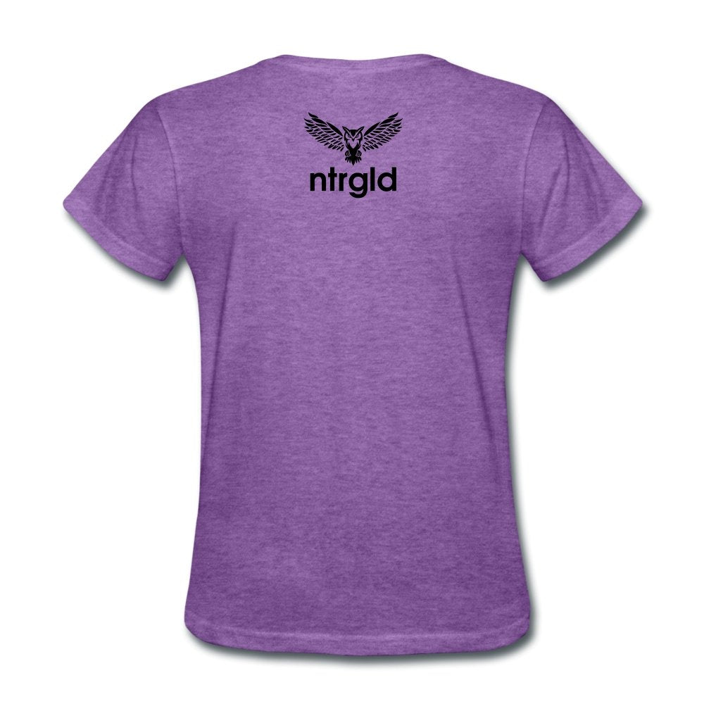 Women's T-Shirt Ashy Definition (black) - Women's T-Shirt - Neter Gold - purple heather / S - NTRGLD