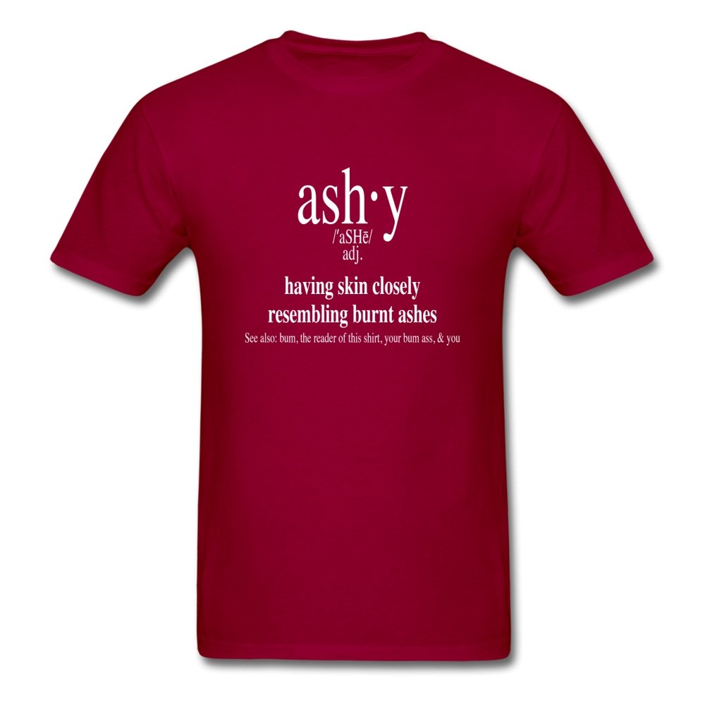 Men's T-Shirt Ashy Definition (white) - Unisex's T-Shirt - Neter Gold - dark red / S - NTRGLD