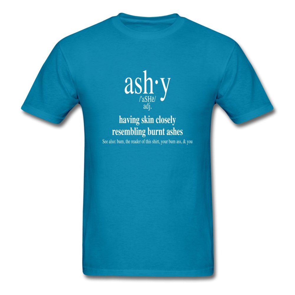 Men's T-Shirt Ashy Definition (white) - Unisex's T-Shirt - Neter Gold - turquoise / S - NTRGLD