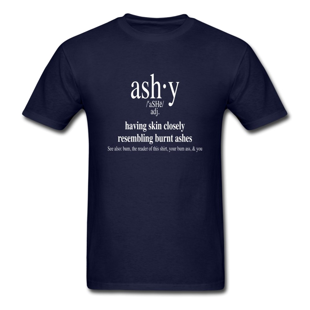 Men's T-Shirt Ashy Definition (white) - Unisex's T-Shirt - Neter Gold - navy / S - NTRGLD