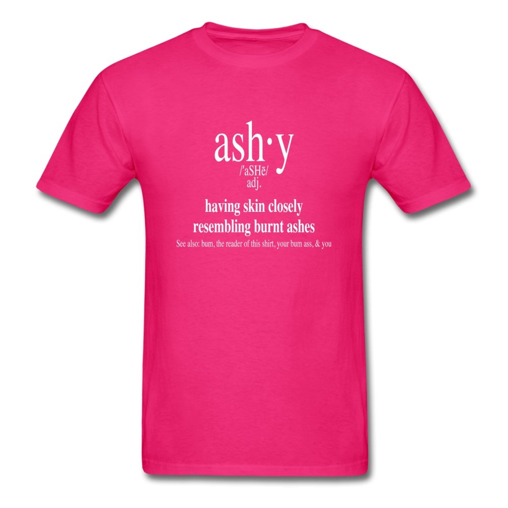 Men's T-Shirt Ashy Definition (white) - Unisex's T-Shirt - Neter Gold - fuchsia / S - NTRGLD
