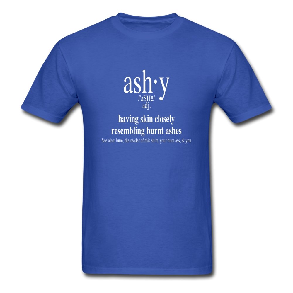 Men's T-Shirt Ashy Definition (white) - Unisex's T-Shirt - Neter Gold - royal blue / S - NTRGLD