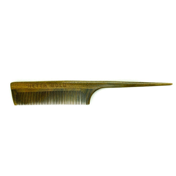 DEFECT!! - Rat-tail Wooden Comb - 8 inches || Oil Infused Wooden Comb - Neter Gold - NTRGLD