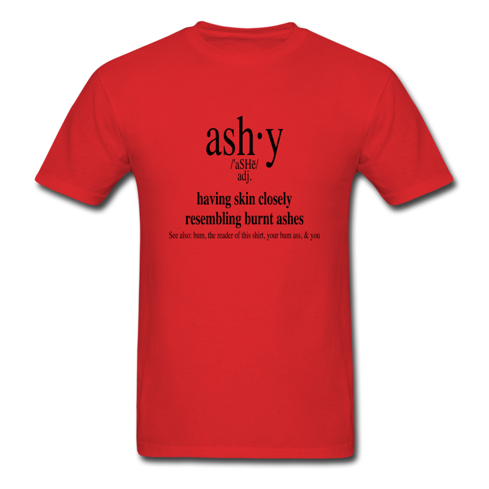 Men's T-Shirt Ashy Definition (black) - Unisex T-Shirt - Neter Gold - red / S - NTRGLD