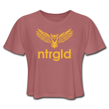 Women's Cropped T-Shirt | Bella+Canvas B8882 NTRGLD Logo - Cropped T-Shirt - Neter Gold - mauve / S - NTRGLD