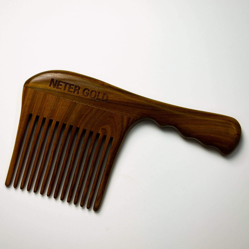 DEFECT!! - Epic Jumbo Wooden Comb || Oil Infused Wooden Comb - Neter Gold - NTRGLD