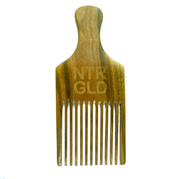 The Really Big Afro Power Pick Comb - 9 Inches x 4.5 Inches || Oil Infused Wooden Comb - Neter Gold - NTRGLD
