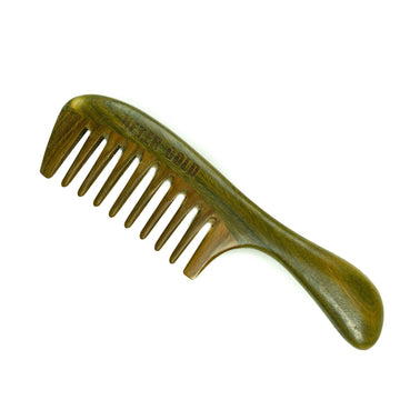 Wide-Tooth Detangling Comb - 8 inches || Oil Infused Wooden Comb - Neter Gold - NTRGLD